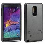 Wholesale Samsung Galaxy Note 4 Strong Armor Hybrid with Stand (Space Gray)